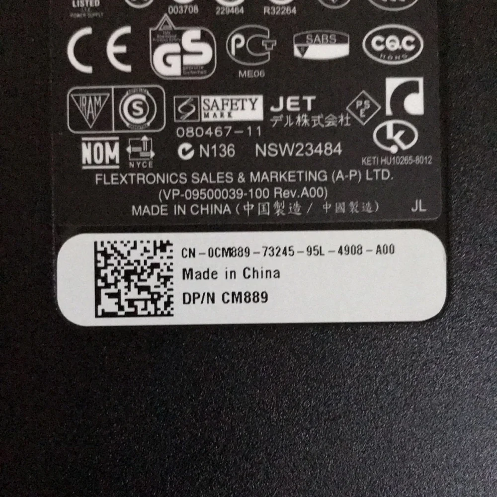 DELL laptop AC POWER ADAPTER charging cable